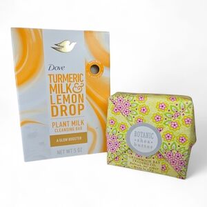 DOVE Turmeric Lemon Bar 5oz w Gift Verbena‎ Lemon Shea Soap Skincare Duo Unisex